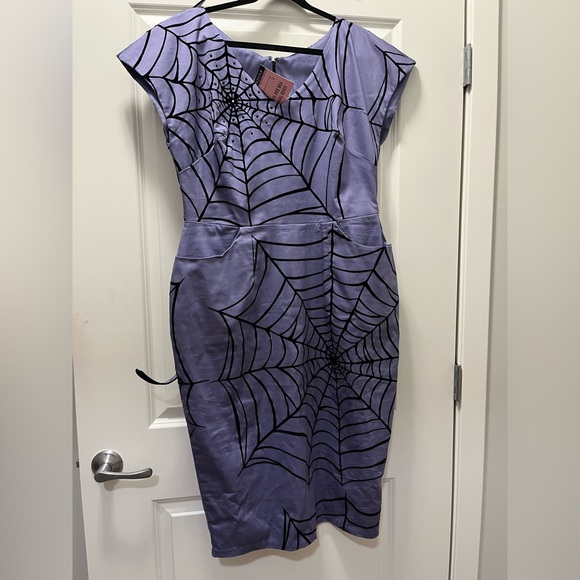 Vixen by Micheline Pitt Widow Spider Web Dress in Periwinkle - Picture 3 of 8